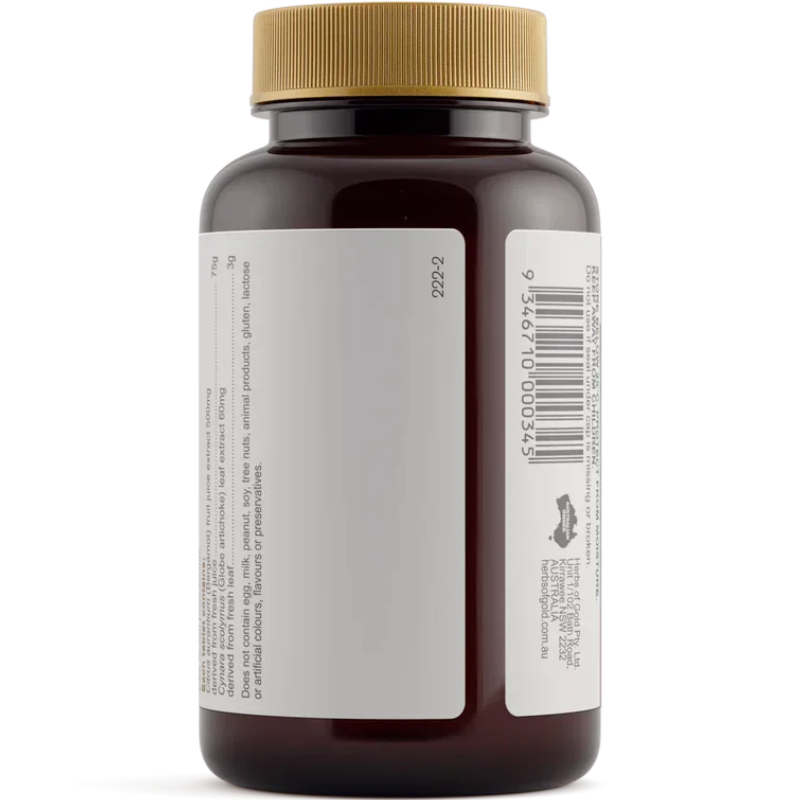 Herbs of Gold Bergamot Cholesterol Care 60 Tablets Australian herbal supplement with Bergamot and Globe Artichoke extracts
