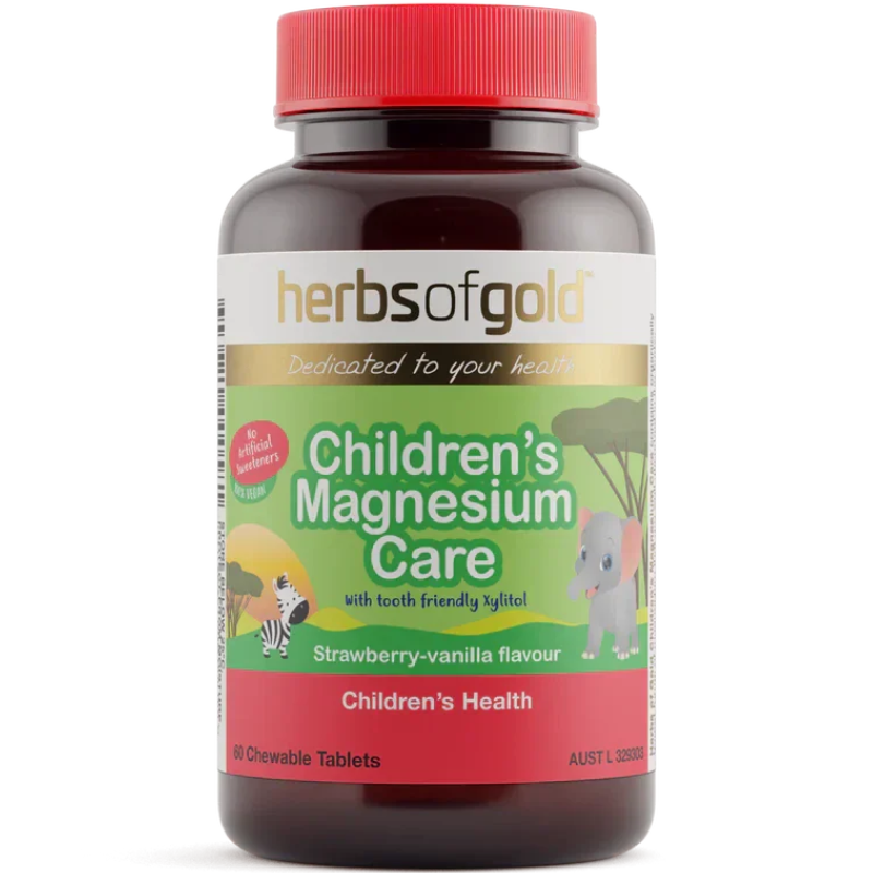 Herbs of Gold Children's Magnesium Care 60 Chewable Tablets Australian magnesium supplement for children