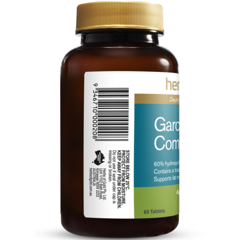Herbs of Gold Garcinia 8300+ Complex 60 Tablets Australian herbal supplement with Garcinia cambogia and plant extracts