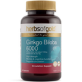 Herbs of Gold Ginkgo Biloba 6000 60 Capsules Australian herbal supplement with Ginkgo biloba extract