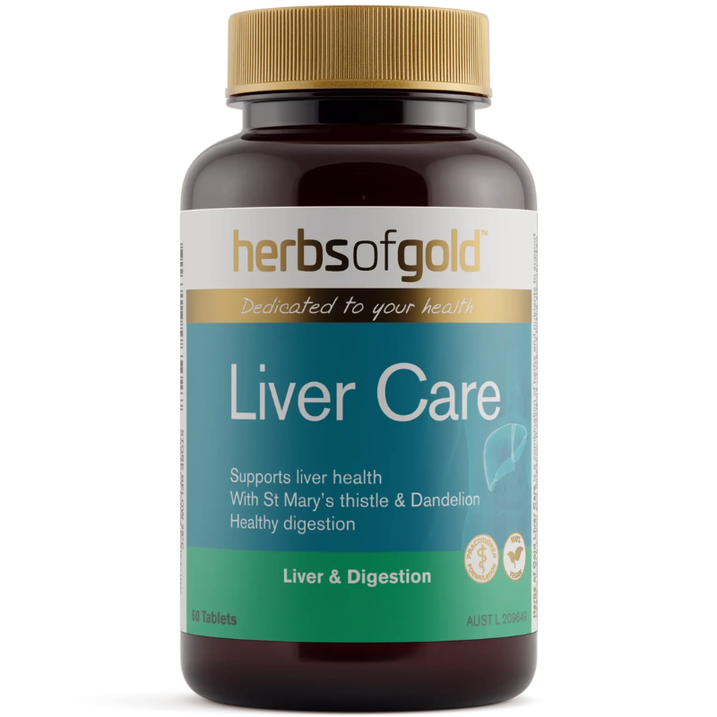 Herbs of Gold Liver Care 60 Tablets Australian herbal supplement with botanical extracts and nutrients