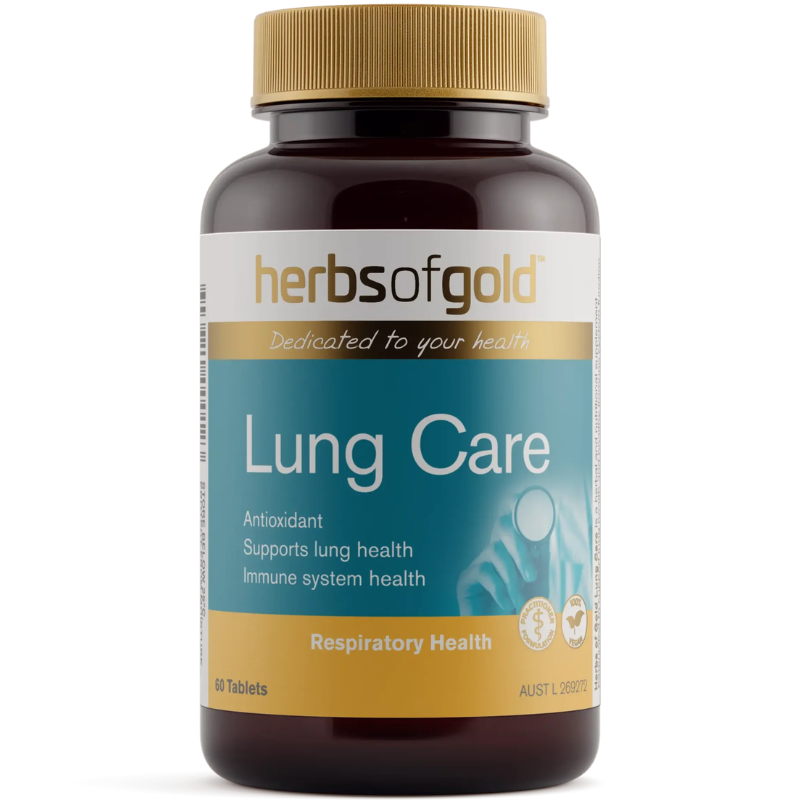 Herbs of Gold Lung Care 60 Tablets Australian herbal supplement with botanical extracts
