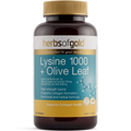Herbs of Gold Lysine 1000 + Olive Leaf 100 Tablets Australian supplement with L-lysine and olive leaf extract
