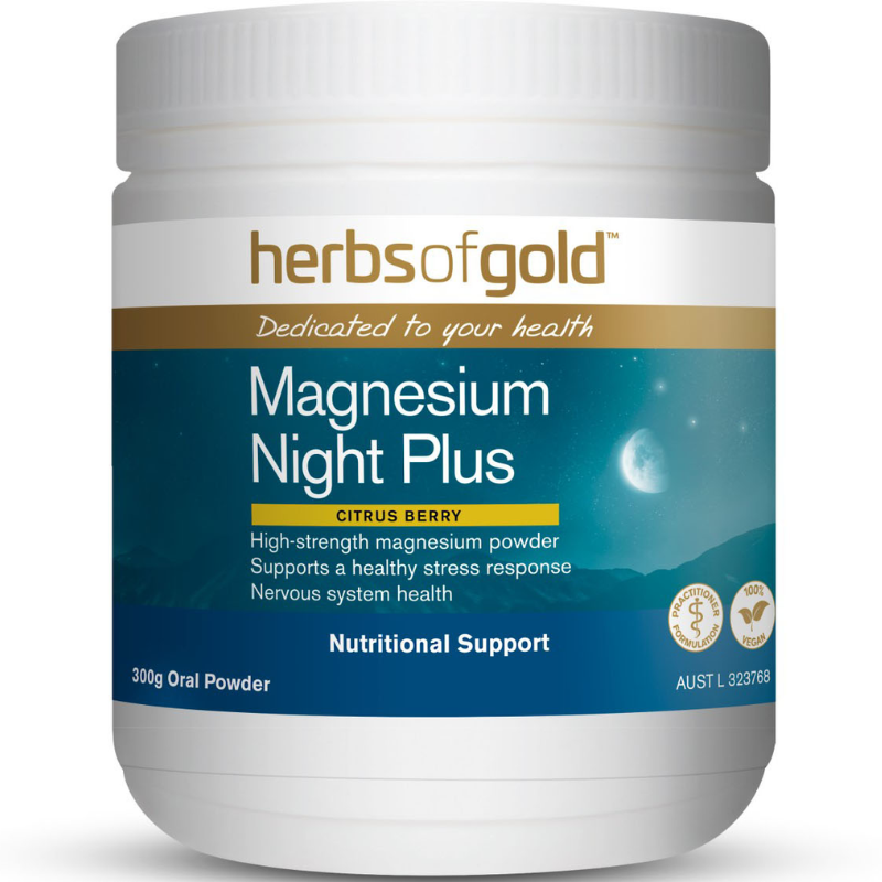 Herbs of Gold Magnesium Night Plus 300g Australian magnesium supplement powder