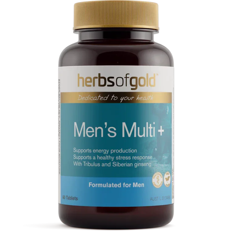 Herbs of Gold Men's Multi+ 60 Tablets Australian multivitamin supplement for men daily nutrition
