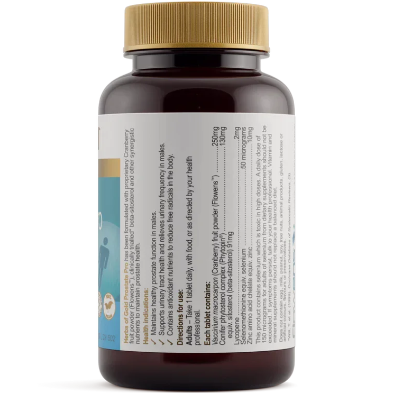 Herbs of Gold Prostate Pro 60 Tablets premium Australian herbal supplement in tablet format