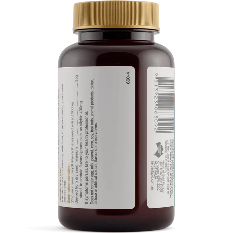 Herbs of Gold St Mary's Thistle 35000 60 Tablets Australian liver health supplement with milk thistle extract