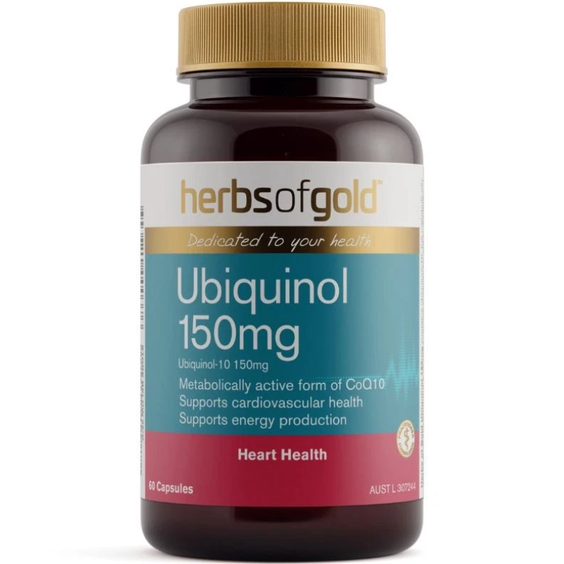 Herbs of Gold Ubiquinol 150mg 60 Capsules premium Australian ubiquinol supplement in capsule form