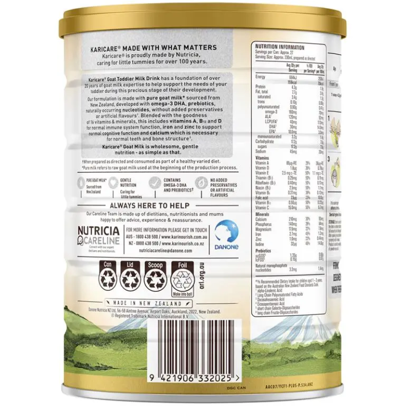 Karicare Goat Milk Stage 3 Toddler Formula 900g Australian goat milk formula for toddlers from 1 year
