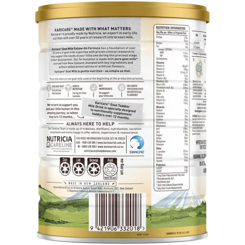 Karicare Goat Milk Stage 2 Follow-On Formula 900g Australian goat milk baby formula for 6 to 12 months