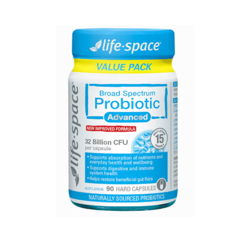 Life-Space Broad Spectrum Probiotic Advanced 90 Capsules with 15 strains of beneficial bacteria