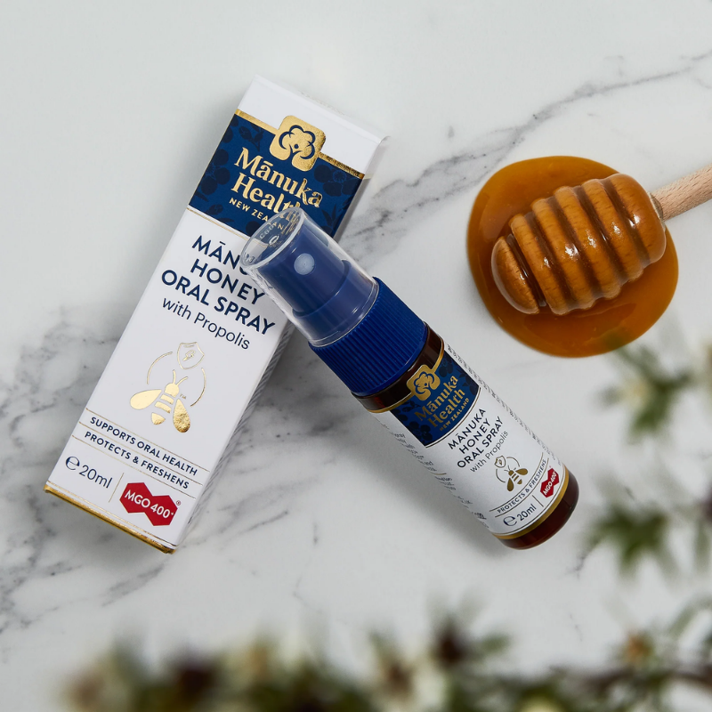 Manuka Health Mānuka Honey Oral Spray with Propolis MGO 400 Plus for immune and oral health support