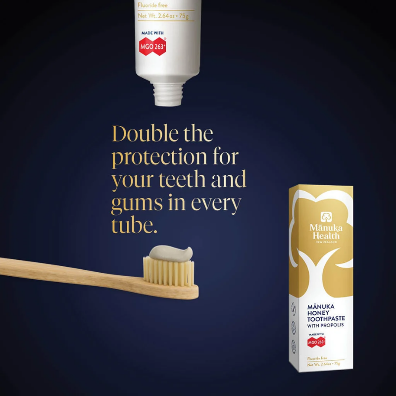 Manuka Health Mānuka Honey Toothpaste with Propolis MGO 263 Plus for oral care and gum health support