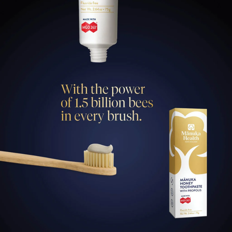 Manuka Health Mānuka Honey Toothpaste with Propolis MGO 263 Plus for oral care and gum health support