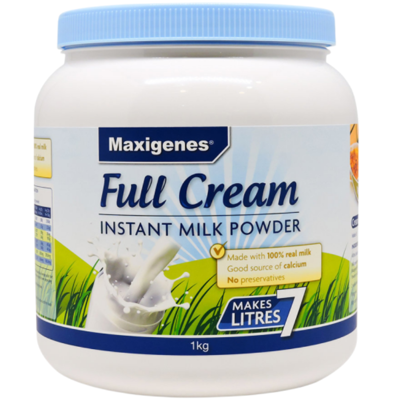 Maxigenes Full Cream Milk Powder 1kg Australian full cream instant milk powder made from 100% real milk