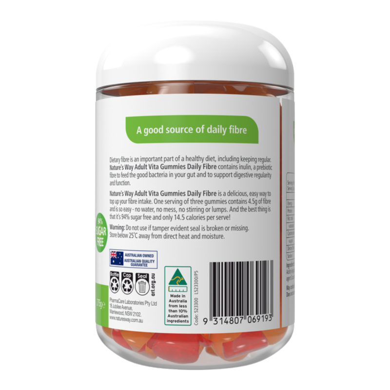 Nature's Way Adult Vita Gummies Fibre 110 Gummies dietary supplement with fibre for adults