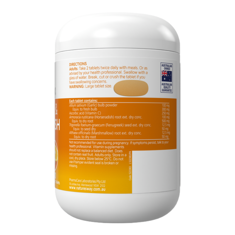 A white plastic tub of Swallowflo Swallow fly powder, showing the back label with orange and brown text, a dosage guide, and an Australian Made badge.