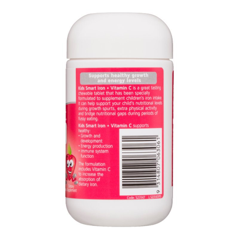 Nature's Way Kids Iron Vitamin C Chewable Tablets 50s children's iron supplement with vitamin C