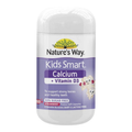 Nature's Way Kids Smart Calcium + Vitamin D3 supplement bottle, strawberry flavor, on a plain white background.
