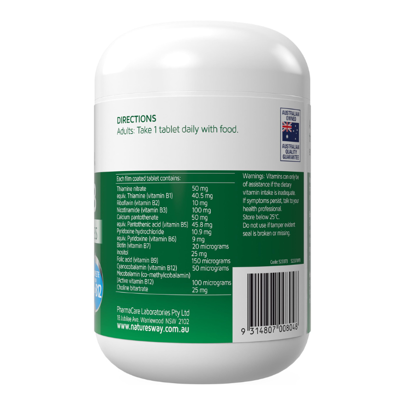Nature's Way Mega B Executive Stress 200 Tablets vitamin B complex dietary supplement for adults