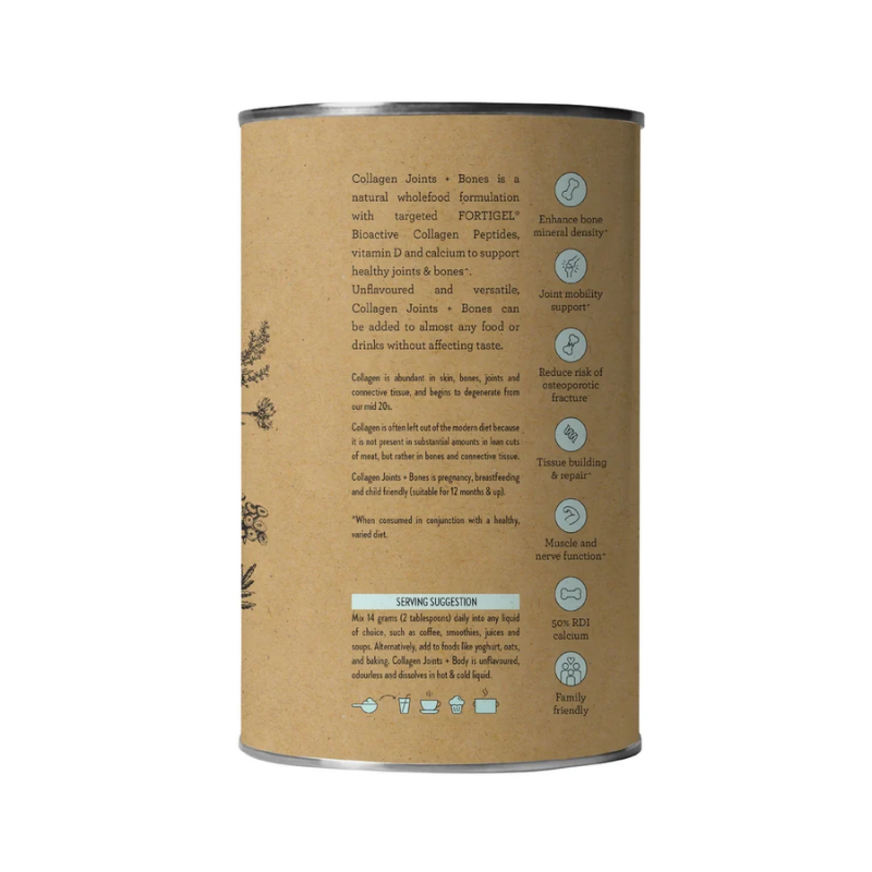 Nutra Organics Collagen Joints + Bones with Fortigel Unflavoured 450gPowder