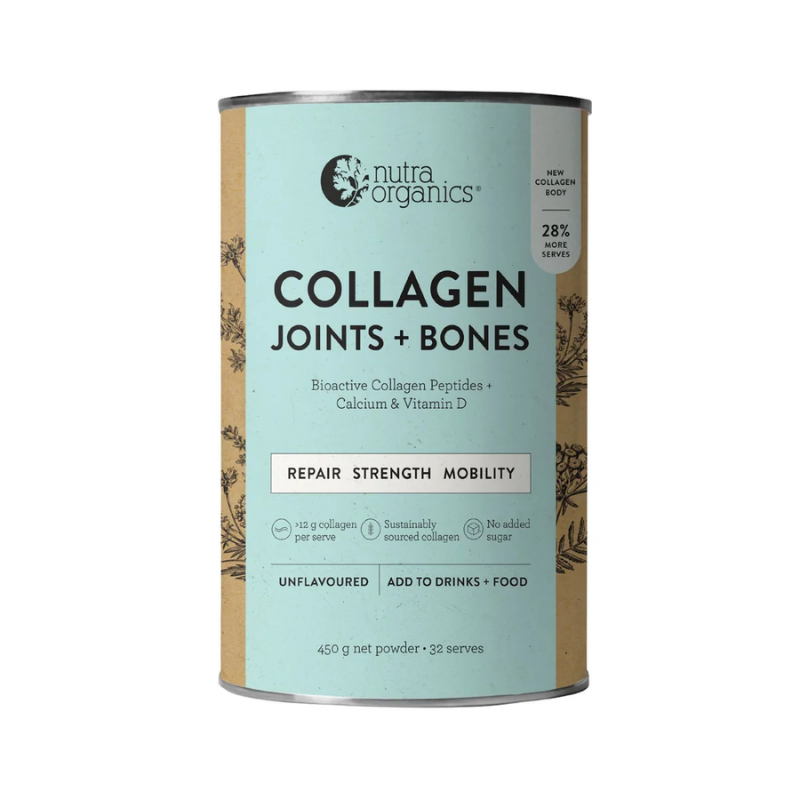 Nutra Organics Collagen Joints + Bones with Fortigel Unflavoured 450g Powder