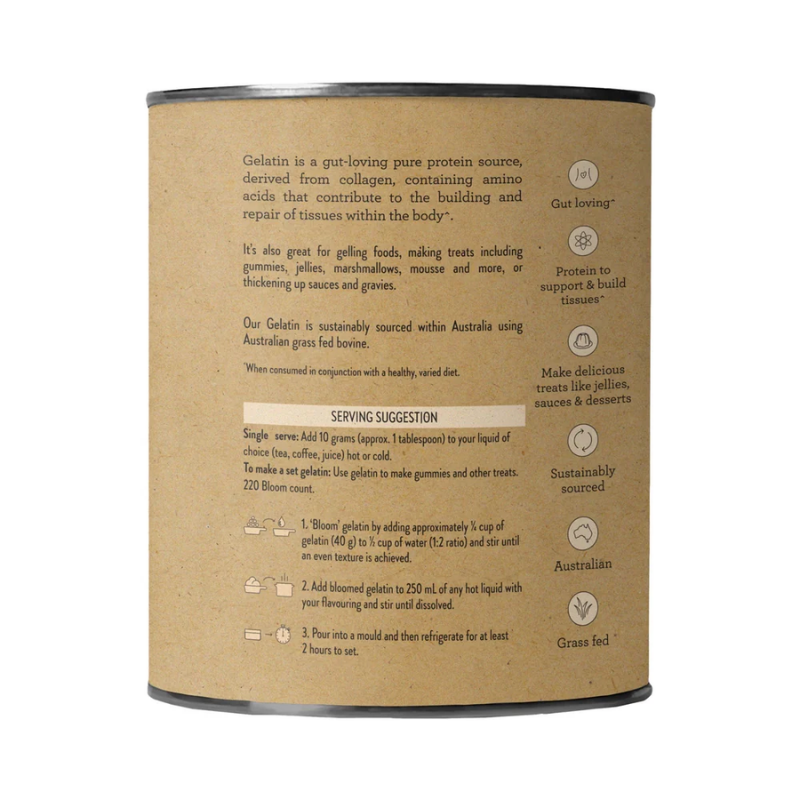 Nutra Organics Natural Gelatin Gut Wellbeing Unflavoured 300gPowder