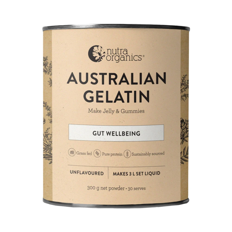 Nutra Organics Natural Gelatin Gut Wellbeing Unflavoured 300g Powder