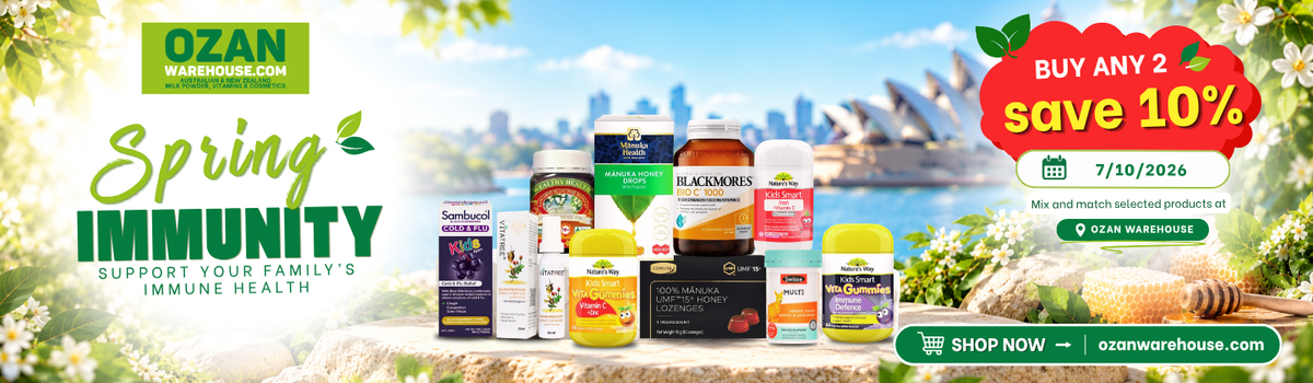OZAN Spring Immunity October 2026 banner featuring Australian immunity products with BuyAny 2 Save 10% promotion