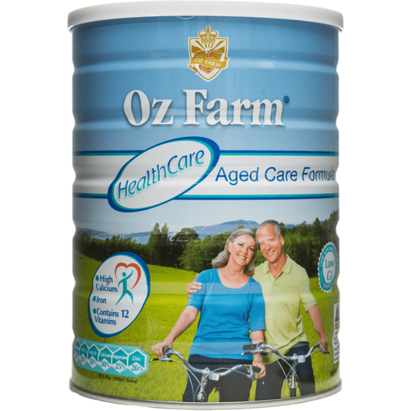 OzFarm Aged Care Formula 900g nutritional powder drink for adults with vanilla flavour