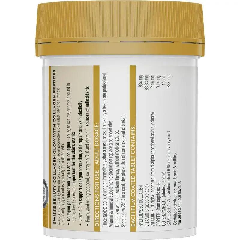 Swisse Beauty Collagen Glow with Collagen Peptides 120 Tablets Australian Dietary Supplement Genuine Australian Product