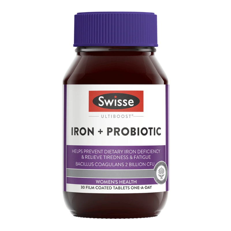 Swisse Iron Plus Probiotic 30 Tablets Australian iron and probiotic supplement