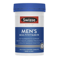 A white plastic bottle of Swisse Ultivite Men's Multivitamin with a blue screw cap, shown on a plain white background.