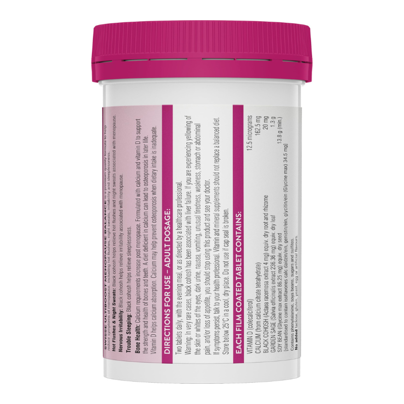 Swisse Ultiboost Menopause Balance 60 Tablets Herbal Dietary Supplement Genuine Australian Product