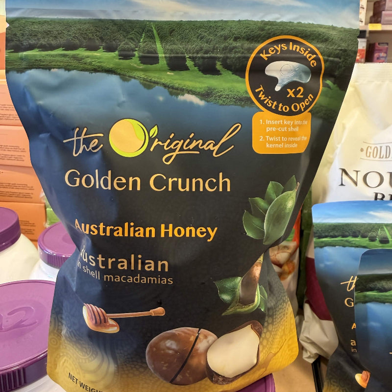 The Original Golden Crunch Australian Macadamias Honey 400g Australian Honey Roasted Macadamia Nuts