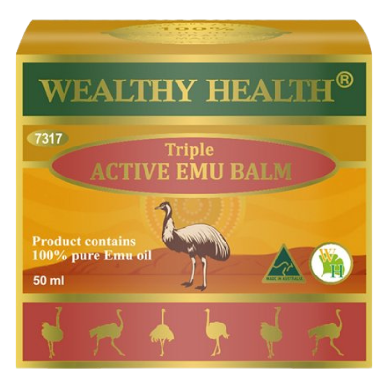 Wealthy Health Triple Active Emu Balm 50ml premium skin care balm with emu oil