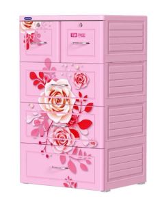 5-tier rose plastic Cabinet 