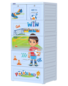 DuyTan 5-tier Blue Football Plastic Cabinet