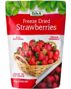 DJ&A Freeze Dried Strawberry Whole Strawberries Dry Fruit Vegan Snack 100g
