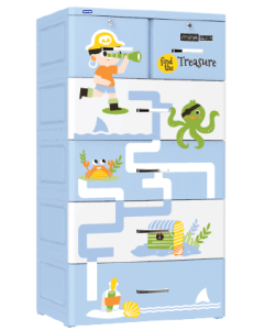 DuyTan 5-tier Blue Treasure Hunt Plastic Cabinet