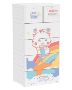 DuyTan 5-tier White Dragon Rainbow Plastic Cabinet 