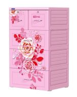 5-tier rose plastic Cabinet 