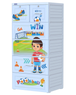 DuyTan 5-tier Blue Football Plastic Cabinet