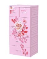 DuyTan 5-tier Pink Rose Plastic Cabinet