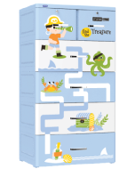 DuyTan 5-tier Blue Treasure Hunt Plastic Cabinet