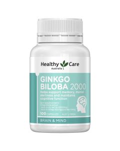 Healthy Care Ginkgo Biloba 2000mg 100 Softgel Capsules (new packaging)