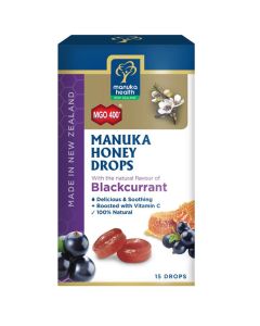 Manuka Health Manuka Honey Drops Blackcurrant 15 Pack 65g