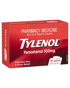 Tylenol Paracetamol 500mg 50 caplets